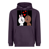 Plum brown bear cony bunny rabbit the kiss Heavyweight Hoodie - tuanDangUi