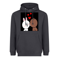 Smoke brown bear cony bunny rabbit the kiss Heavyweight Hoodie - tuanDangUi