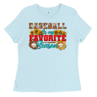 Baby Blue baseball is my favorite season Ladies Tee - BundleAndBundleShop