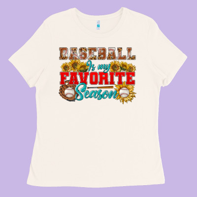 Baseball Is My Favorite Season Ladies Tee Designed By Bundleandbundleshop