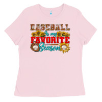 Bubblegum Pink baseball is my favorite season Ladies Tee - BundleAndBundleShop