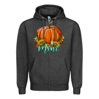 Charcoal Heather pumpkin mini Zipper Hoodie - BundleAndBundleShop