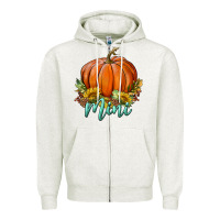 Oatmeal Heather pumpkin mini Zipper Hoodie - BundleAndBundleShop
