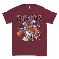 Burgundy sky j mauve sneaker girl afro woman Classic Tee - RanaPortraitStore
