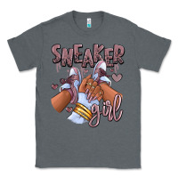 Charcoal Heather sky j mauve sneaker girl afro woman Classic Tee - RanaPortraitStore