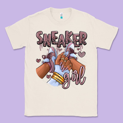 Sky J Mauve Sneaker Girl Afro Woman Classic Tee Designed By Ranaportraitstore