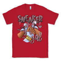 Red sky j mauve sneaker girl afro woman Classic Tee - RanaPortraitStore