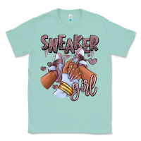 Seafoam sky j mauve sneaker girl afro woman Classic Tee - RanaPortraitStore