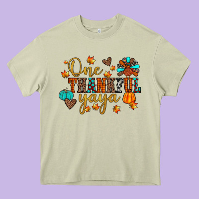 One Thankful Yaya Heavy Core Tee Designed By Jahusdesignshop