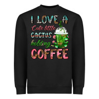 Black I Love A Cute Little Cactus Holding Coffee Heavyweight Sweatshirt - FaDigitalArtStudio