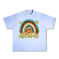 Grape Ice Hello Fall with Rainbow Urban Heavy Tee - texasbilliewilder