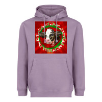 Lavender christmas holstein calf face Heavyweight Hoodie - LillyAllenDesigns