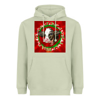 Matcha christmas holstein calf face Heavyweight Hoodie - LillyAllenDesigns