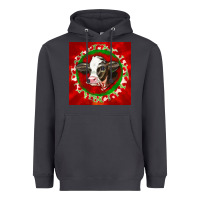 Smoke christmas holstein calf face Heavyweight Hoodie - LillyAllenDesigns