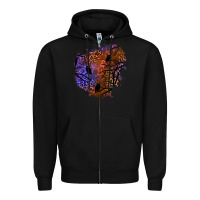 Black halloween patch  4 Zipper Hoodie - BundleAndBundleShop