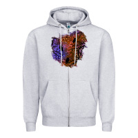 Heather Grey halloween patch  4 Zipper Hoodie - BundleAndBundleShop