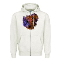 Oatmeal Heather halloween patch  4 Zipper Hoodie - BundleAndBundleShop