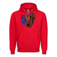 Red halloween patch  4 Zipper Hoodie - BundleAndBundleShop