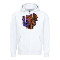 White halloween patch  4 Zipper Hoodie - BundleAndBundleShop