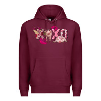 Burgundy Valentine's Day Pig Xoxo Premium Hoodie - FaDigitalArtStudio