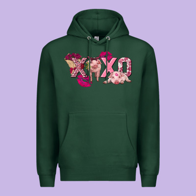 Valentine's Day Pig Xoxo Premium Hoodie Designed By Fadigitalartstudio
