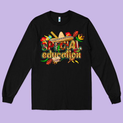 Cinco De Mayo Special Education Long Sleeve Tee Designed By Cowgirlartshop
