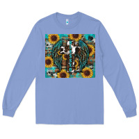 Colony Blue western blessed sunflower's Long Sleeve Tee - RanaPortraitStore