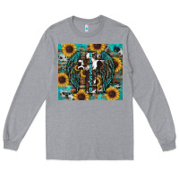 Heather Grey western blessed sunflower's Long Sleeve Tee - RanaPortraitStore