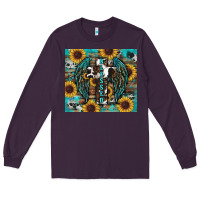 Plum western blessed sunflower's Long Sleeve Tee - RanaPortraitStore