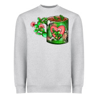 Heather Grey Cactus Coffee cup Heavyweight Sweatshirt - FaDigitalArtStudio