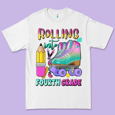 Rolling Into Fourth Grade Premium Tee Designed By Bundleandbundleshop