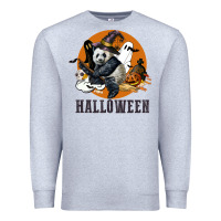 Heather Grey hallowen panda Premium Sweatshirt - LillyAllenDesigns