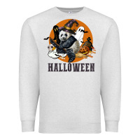 Oatmeal Heather hallowen panda Premium Sweatshirt - LillyAllenDesigns