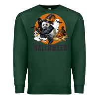 Sports Green hallowen panda Premium Sweatshirt - LillyAllenDesigns
