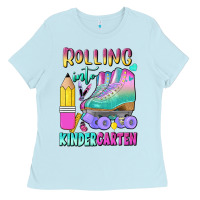 Baby Blue rolling into kindergarten Ladies Tee - BundleAndBundleShop