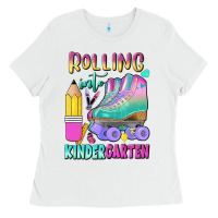 White rolling into kindergarten Ladies Tee - BundleAndBundleShop