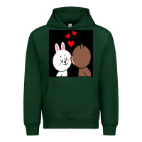 Forest Green brown bear cony bunny rabbit the kiss Urban Hoodie - tuanDangUi