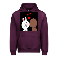 Mauve Wine brown bear cony bunny rabbit the kiss Urban Hoodie - tuanDangUi