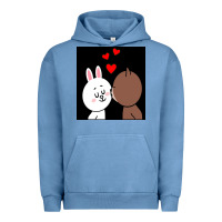 Pigment Pebble Blue brown bear cony bunny rabbit the kiss Urban Hoodie - tuanDangUi
