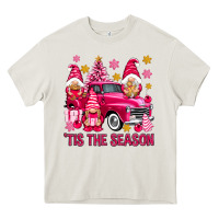 Tis' The Season Pink Christmas Gnomes Truck Heavy Core Tee | Teevron