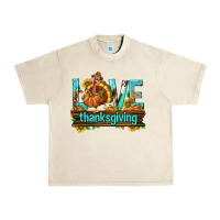 Sandshell Love Thanksgiving with Turkey Urban Heavy Tee - texasbilliewilder