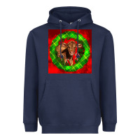 Navy christmas red angus calf Heavyweight Hoodie - LillyAllenDesigns
