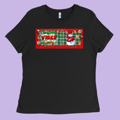 Christmas Vibes Only Ladies Tee Designed By Bundleandbundleshop