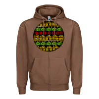 Chestnut african masks round earrings Zipper Hoodie - BundleAndBundleShop