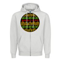 Dove Grey african masks round earrings Zipper Hoodie - BundleAndBundleShop