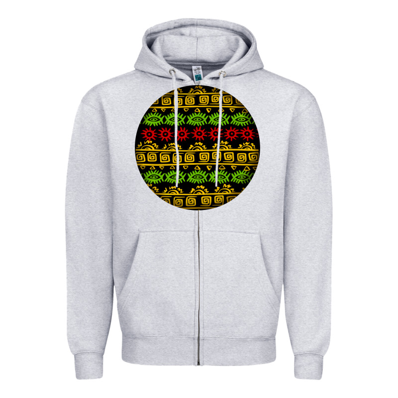 African Masks Round Earrings Zipper Hoodie by BundleAndBundleShop | Teevron