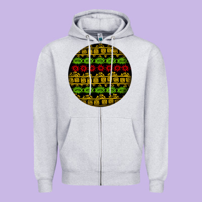 African Masks Round Earrings Zipper Hoodie Designed By Bundleandbundleshop