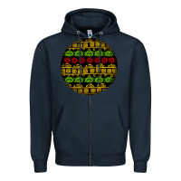 Navy african masks round earrings Zipper Hoodie - BundleAndBundleShop