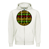 Oatmeal Heather african masks round earrings Zipper Hoodie - BundleAndBundleShop