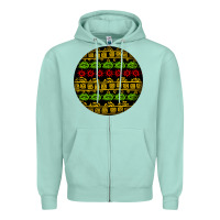 Seafoam african masks round earrings Zipper Hoodie - BundleAndBundleShop